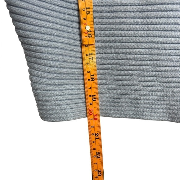 Anthropologie Kendall Cropped Ribbed Knit Boat Neck Blue Sweater Small - Picture 10 of 11